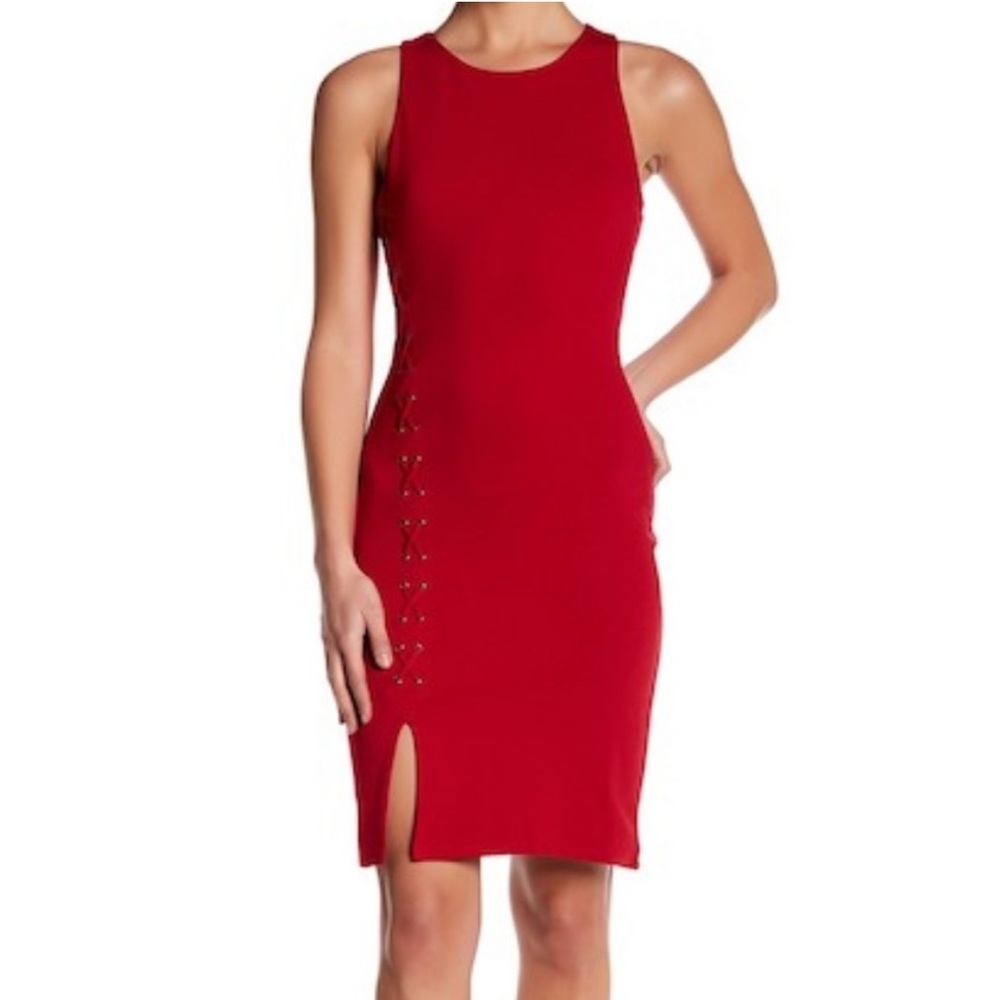 Socialite NEW Red Cocktail Dress Lace up sides